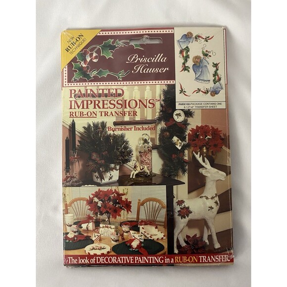 Lot Of 4) Priscilla Hauser Painted Impressions Christmas Rub-On Transfers NEW - Picture 6 of 8